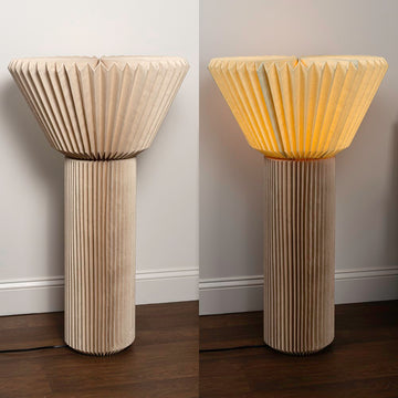 Archer 37" Modern Minimalist Pleated Shade Floor Lamp